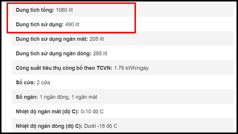 Dung t&iacute;ch sử dụng